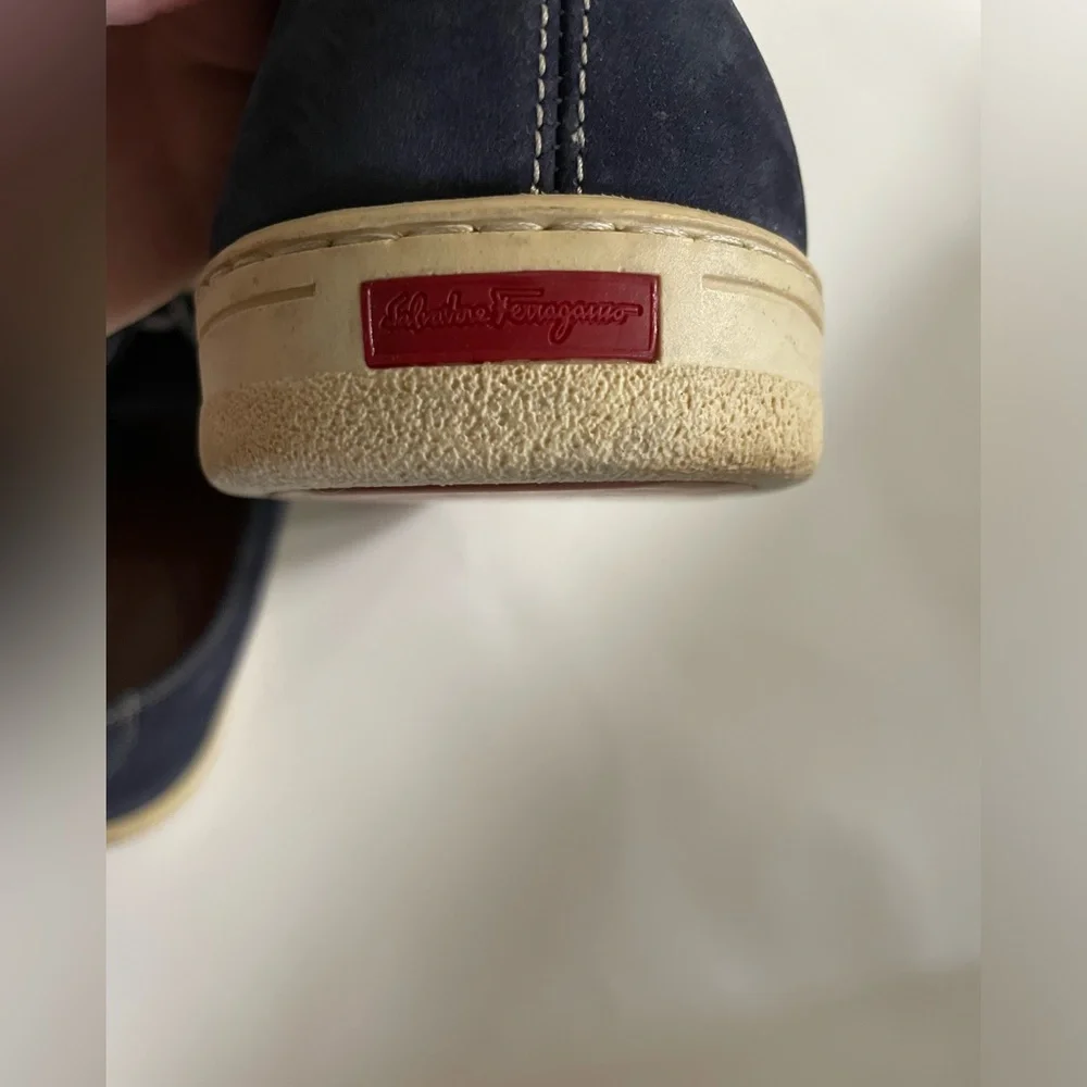 Vintage Salvatore Ferragamo Navy Blue Sneakers Size 12D - Picture 6 of 15